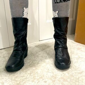 Fly London black side-zip boots